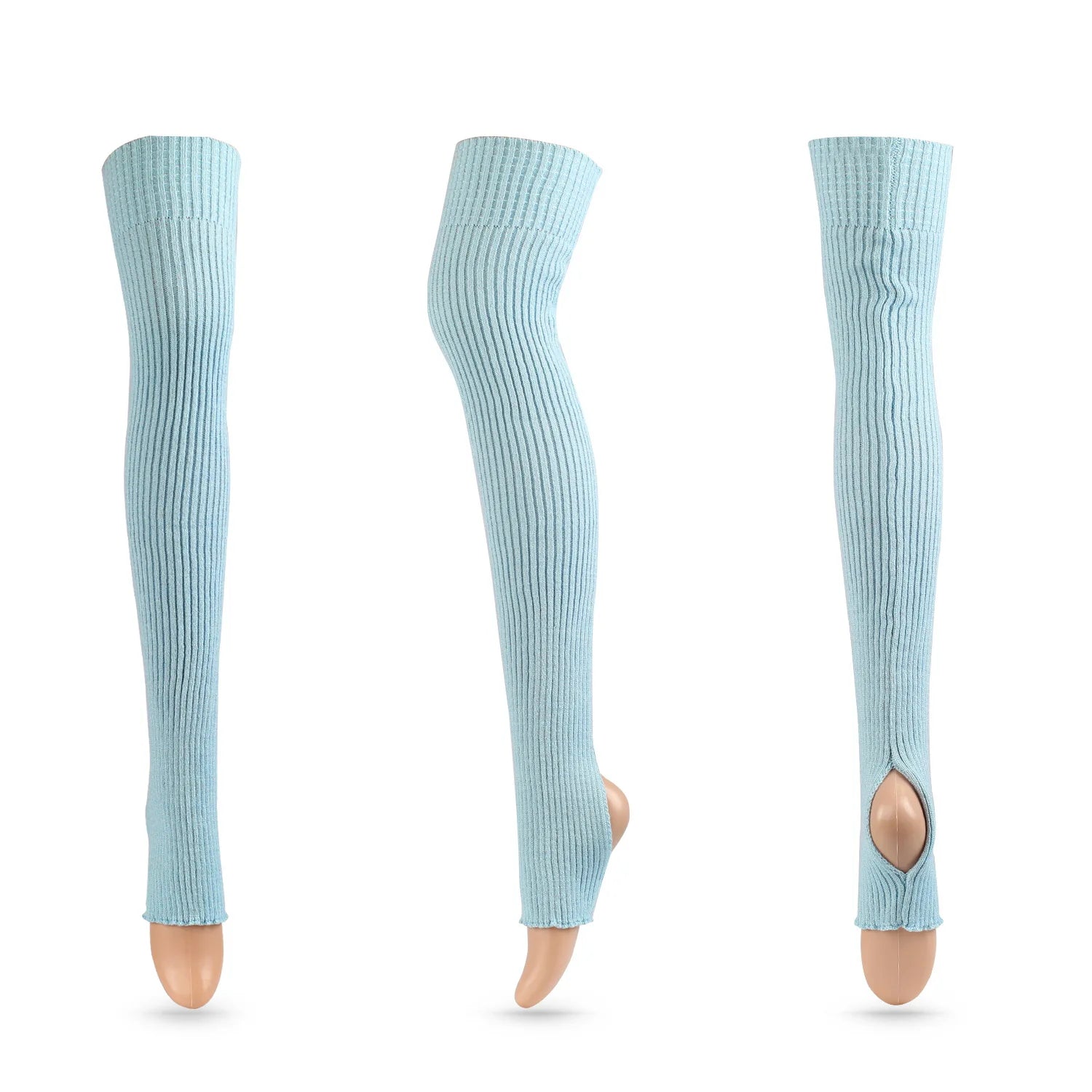 Long Ribbed Ballet Leg Warmers with Stirrup Openings