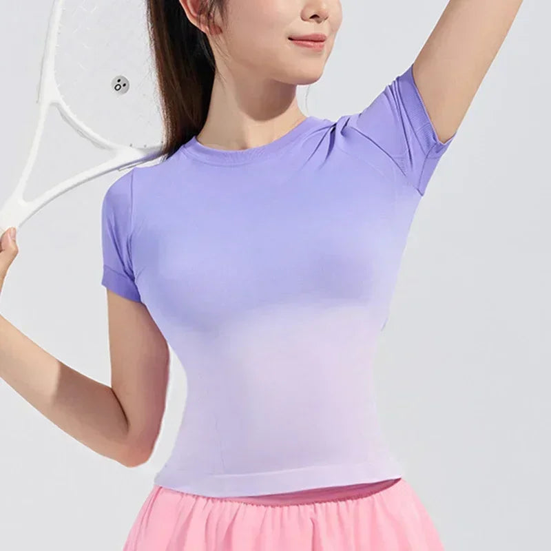 Women's Fitted Short-Sleeve Workout Top