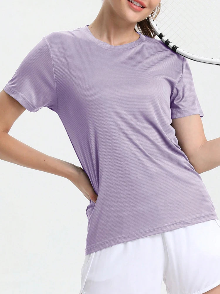 Women's Crew Neck Short Sleeve Sports T-shirt For Workout Outfits