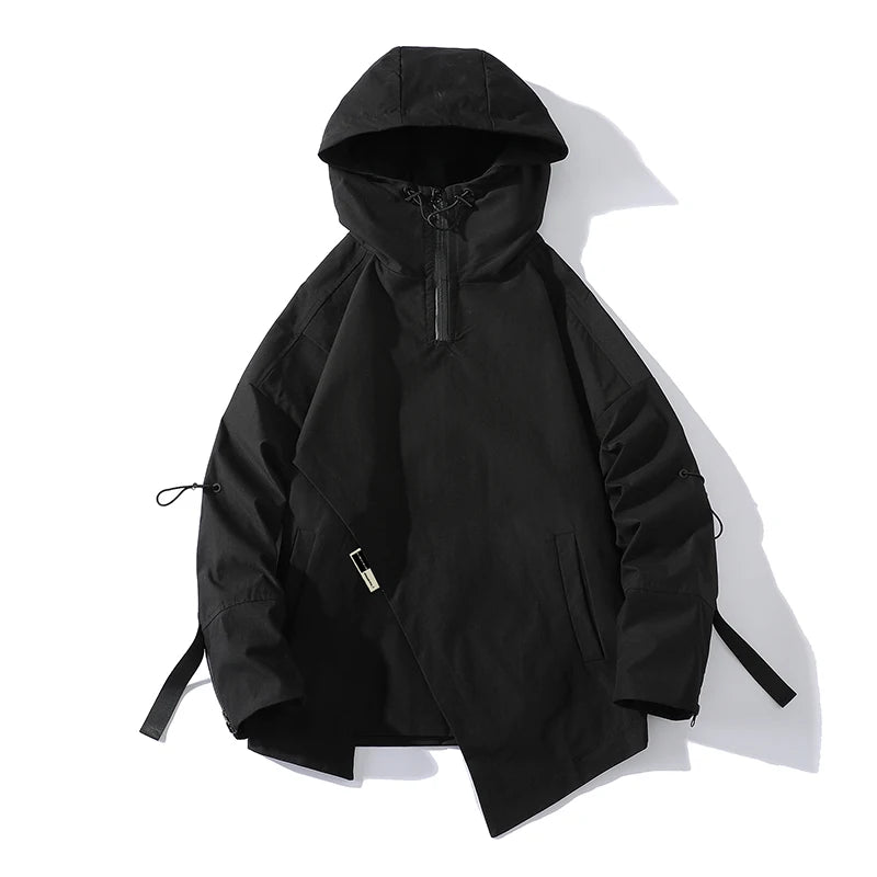 Hooded Long Sleeve Full Zip Casual Streetwear Jacket