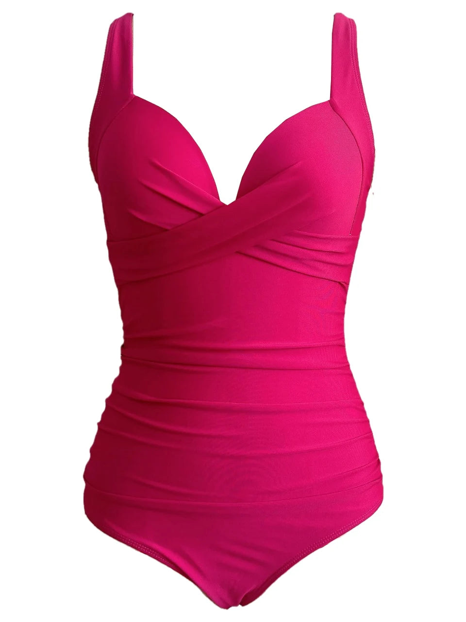Ruched Solid One-Piece Swimsuit