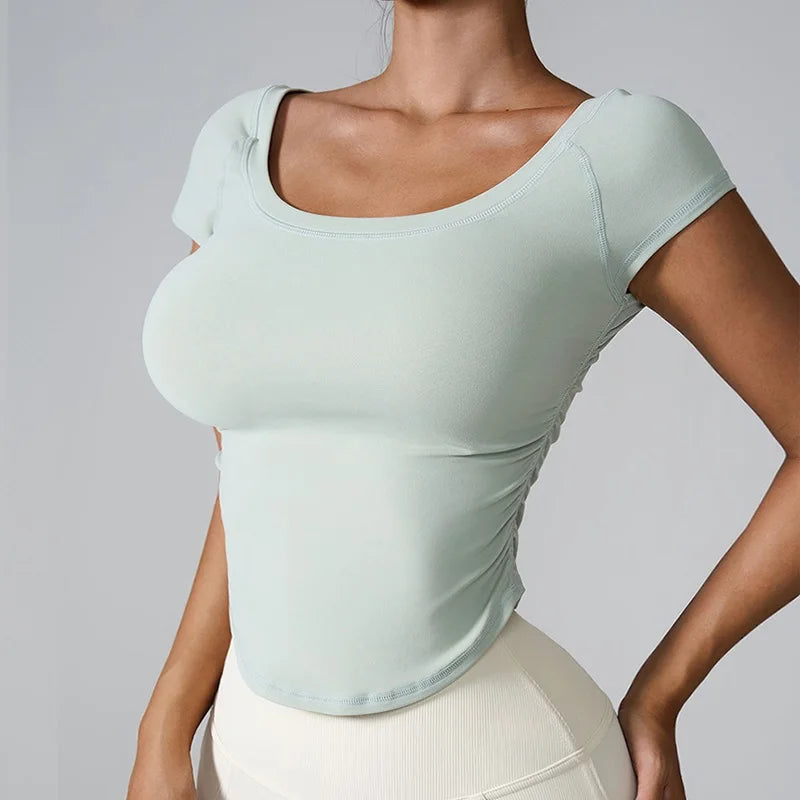 Women's Scoop-Neck Long-Sleeve Workout Top