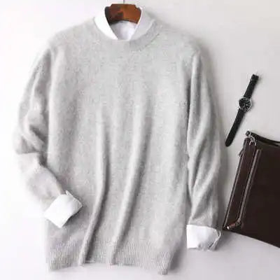 Men's Plain Long Sleeve Knit Sweater