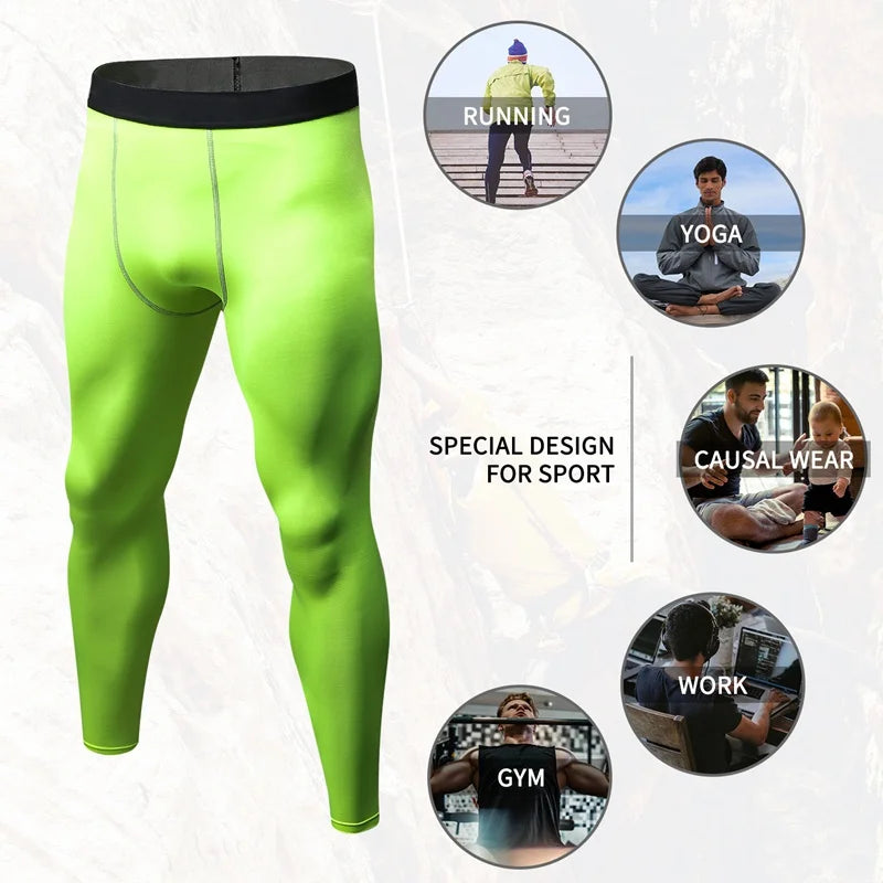 Men's Fitted Training Leggings for Gym and Running