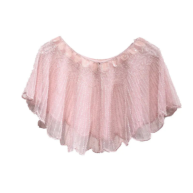 Beaded Scalloped Capelet for Layering over Dresses and Tops