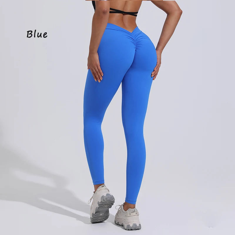 Women's V Back Full Length Leggings For Workout Outfits