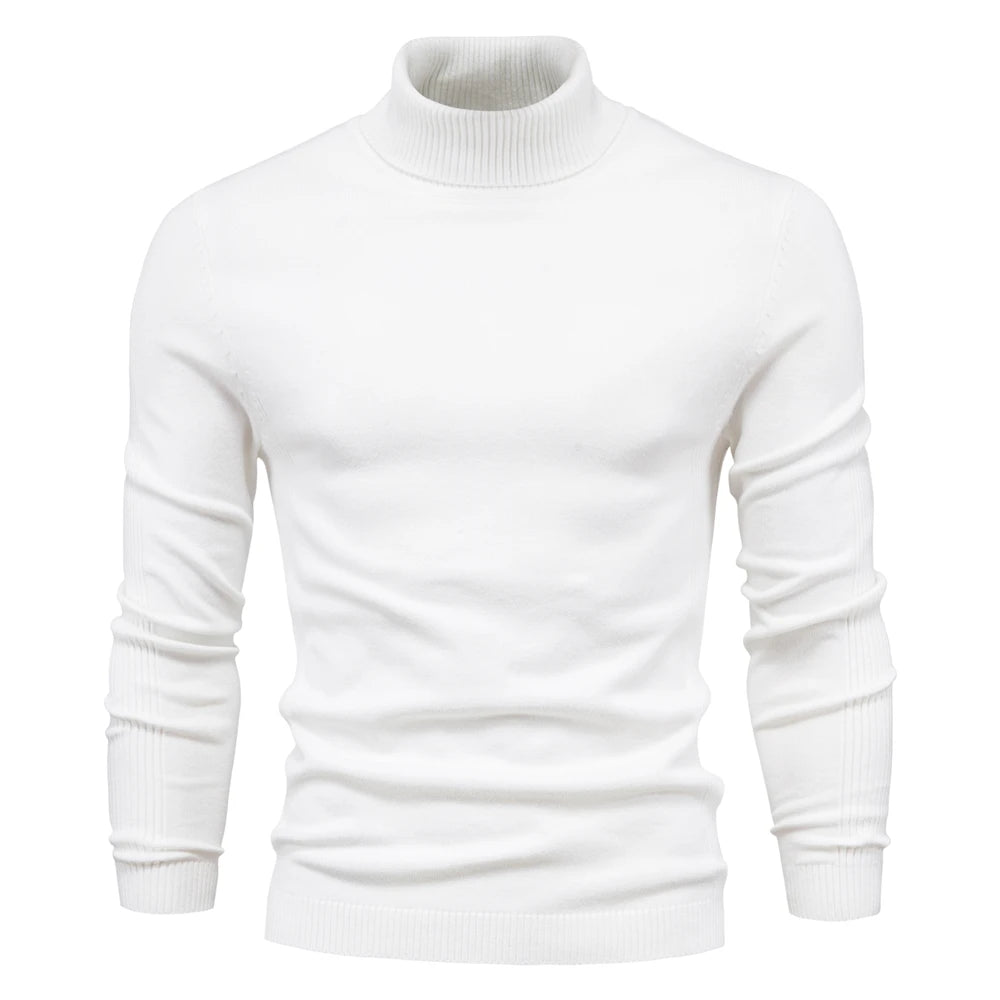 Men's Mock Neck Long Sleeve Knit Sweater