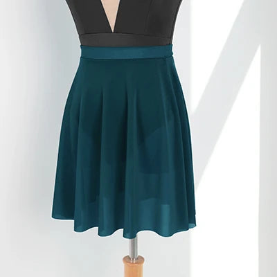 Women's Pull-On Mesh Ballet Skirt with Elastic Waist and Flowing Hem