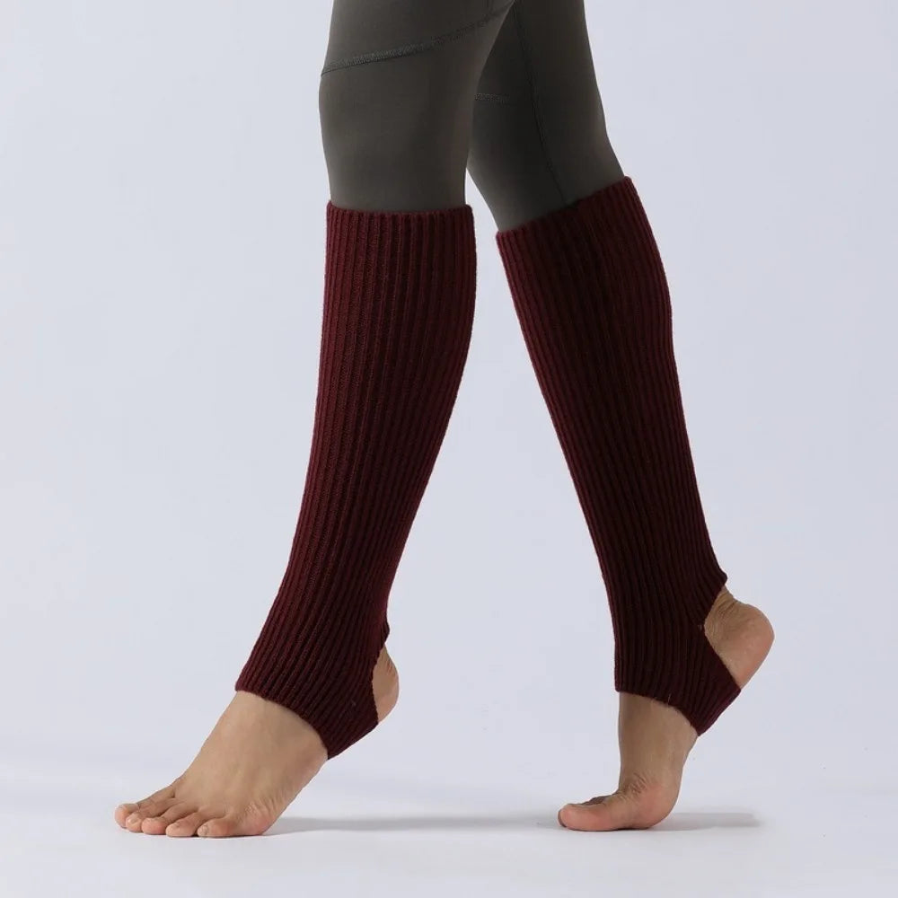 Ribbed Dance Leg Warmers with Open Heel Stirrup Shape