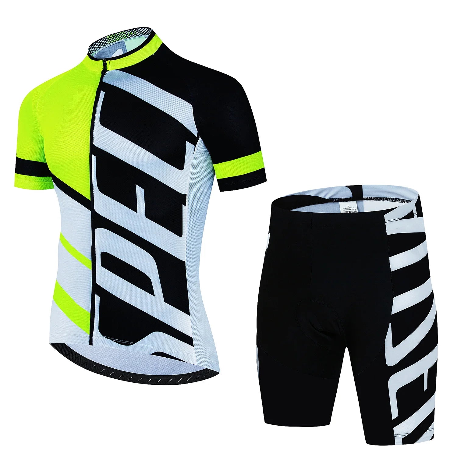 Men's Summer Cycling Jersey and Bottom Set with Zip-Front Top Styles