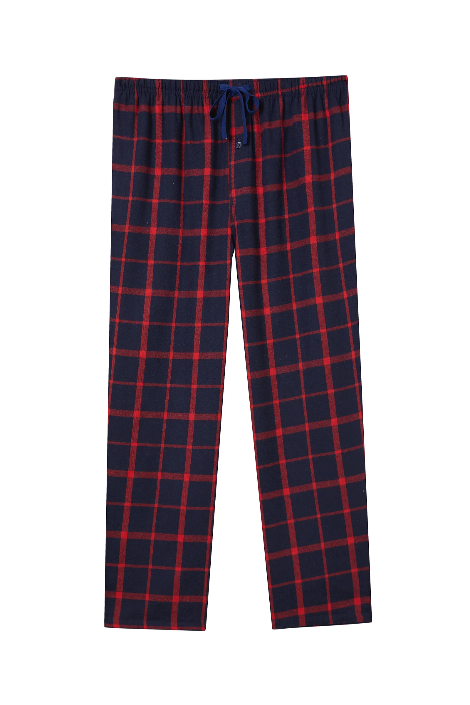 Men's Plaid Elastic Waist Pocket Straight Leg Pajama Lounge Pants