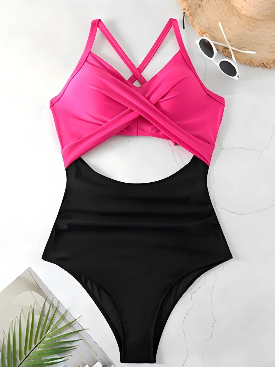 Ruched Solid One-Piece Swimsuit