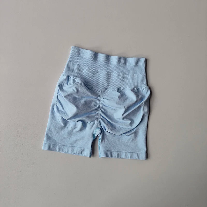 Women's High Waist Scrunch Back Polyester Shorts for Gym Workouts