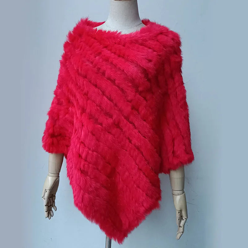 Textured Pointed Hem Poncho for Layering over Outfits