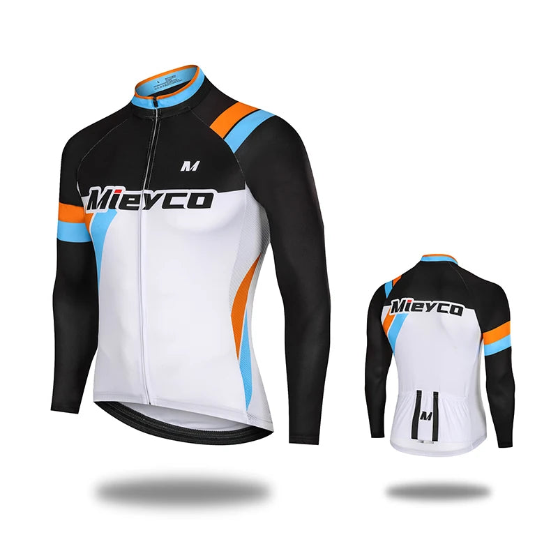 Mens Cycling Jersey Long Sleeve High Elastic for Spring Autumn Bike Riding and Outdoor Sports