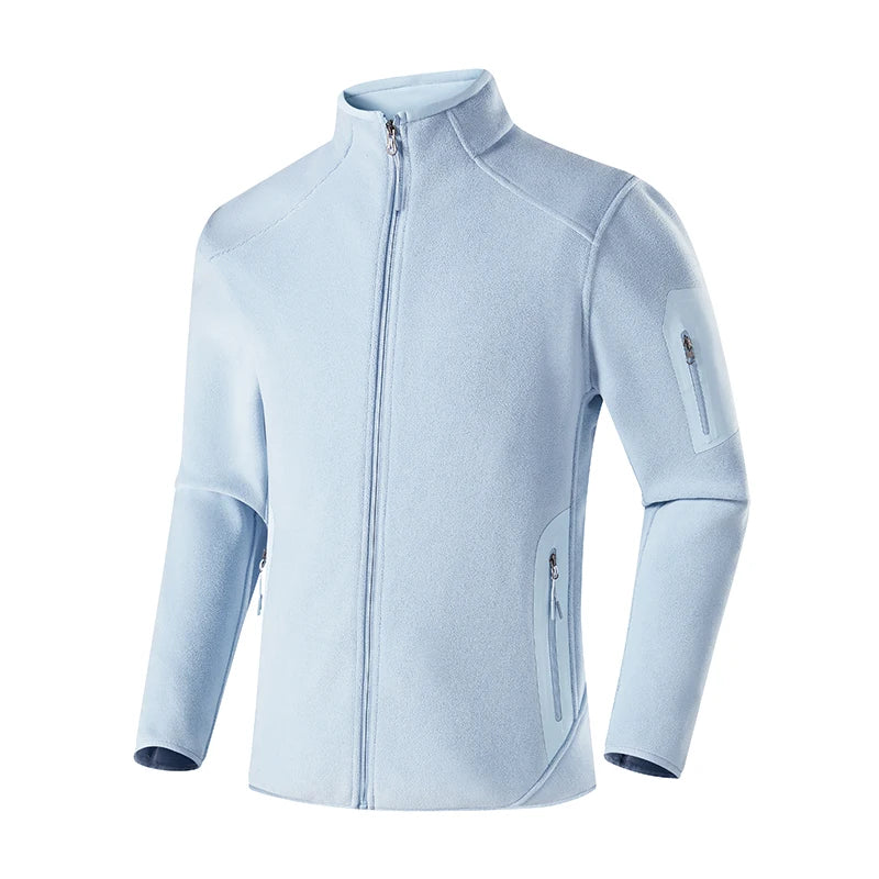 Long Sleeve Full Zip Fleece Outdoor Jacket with Pockets