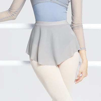 Women's Short Mesh Ballet Skirt with Side Split and Elastic Waist