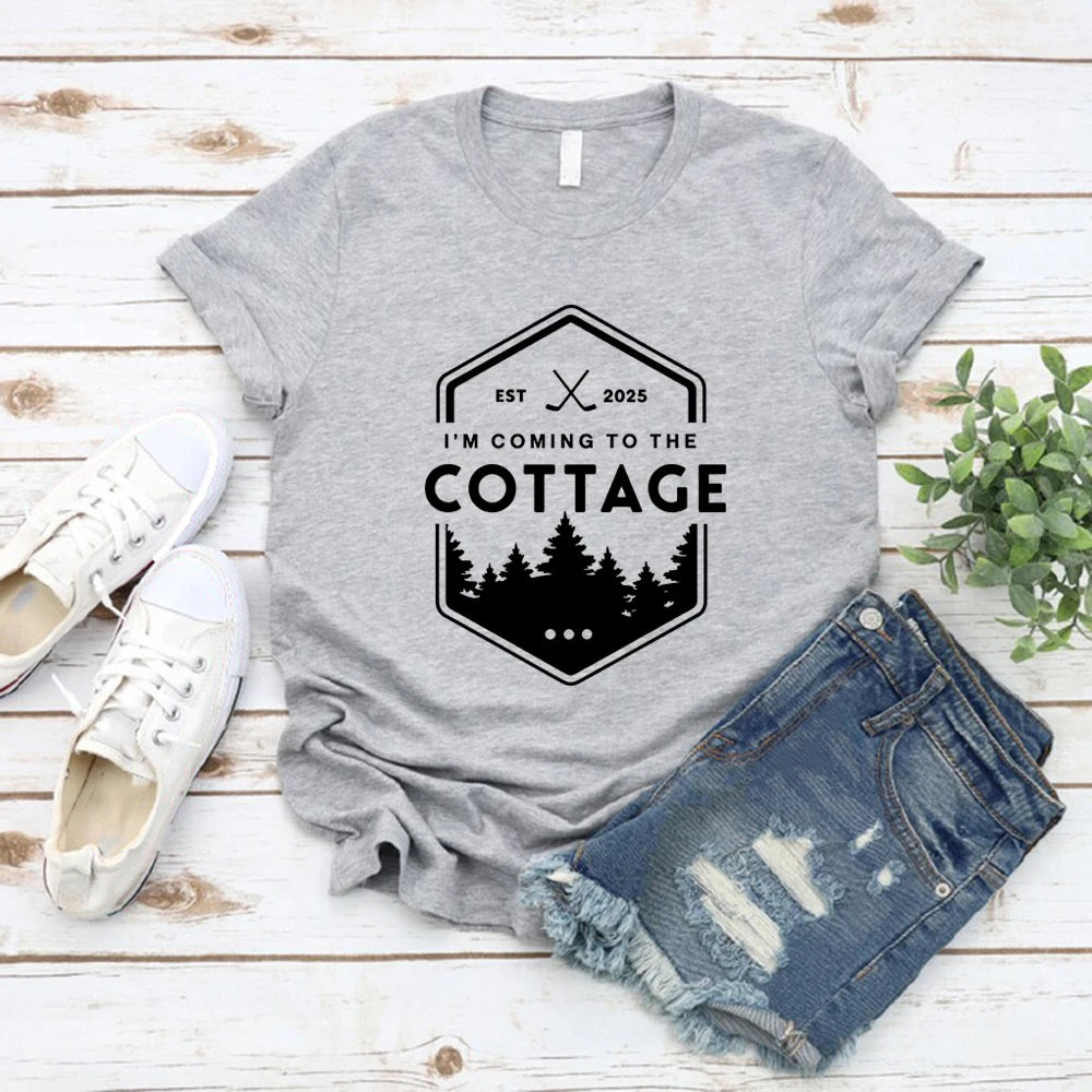 Coming To The Cottage Graphic Short Sleeve T-shirt