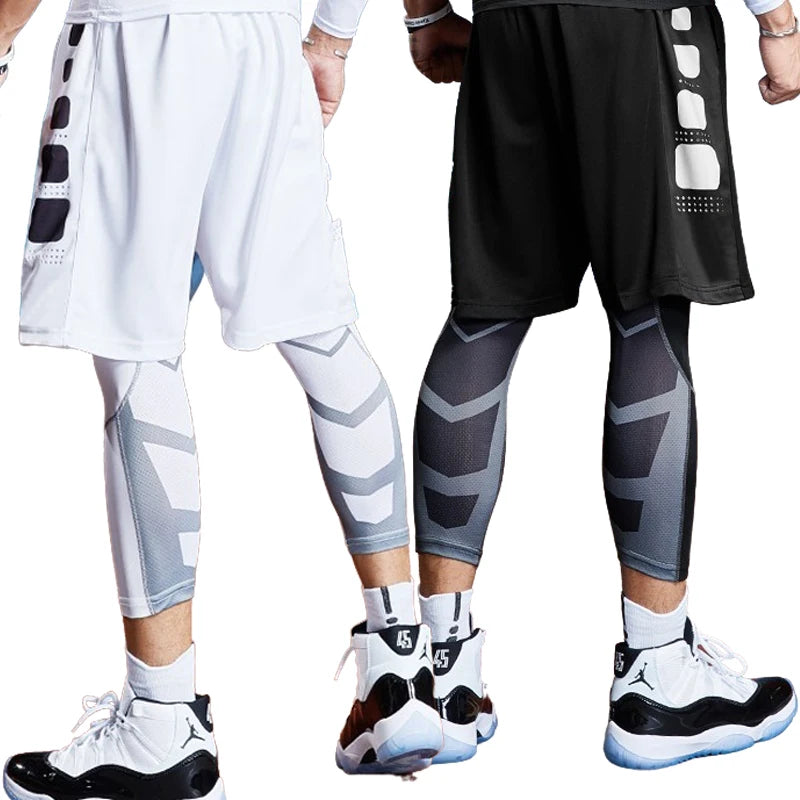 Men's Cropped Training Leggings for Gym and Running