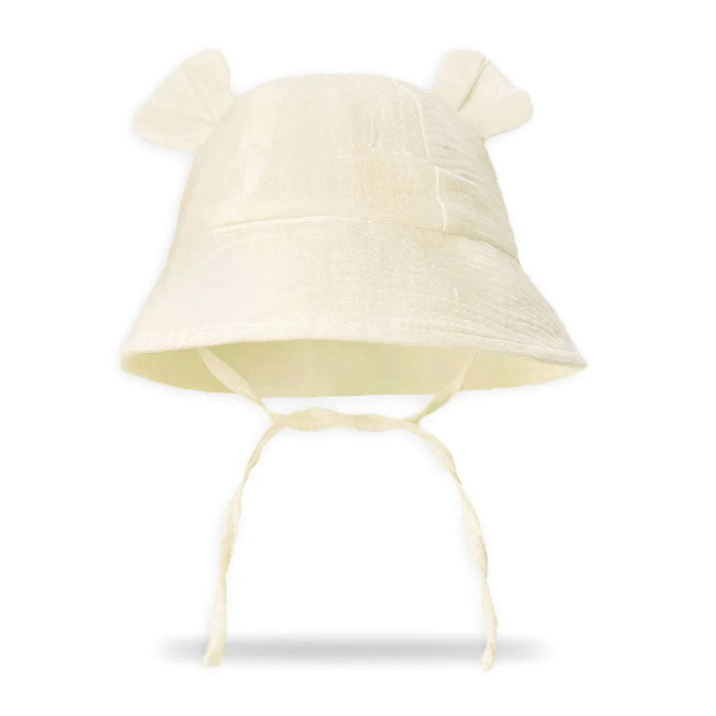 Children's Bucket Hat with Decorative Ears and Chin Ties
