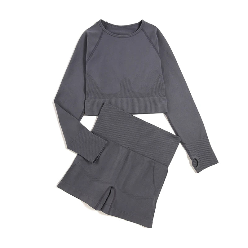 Women's Variable Sleeve Top And Bottoms Yoga Set