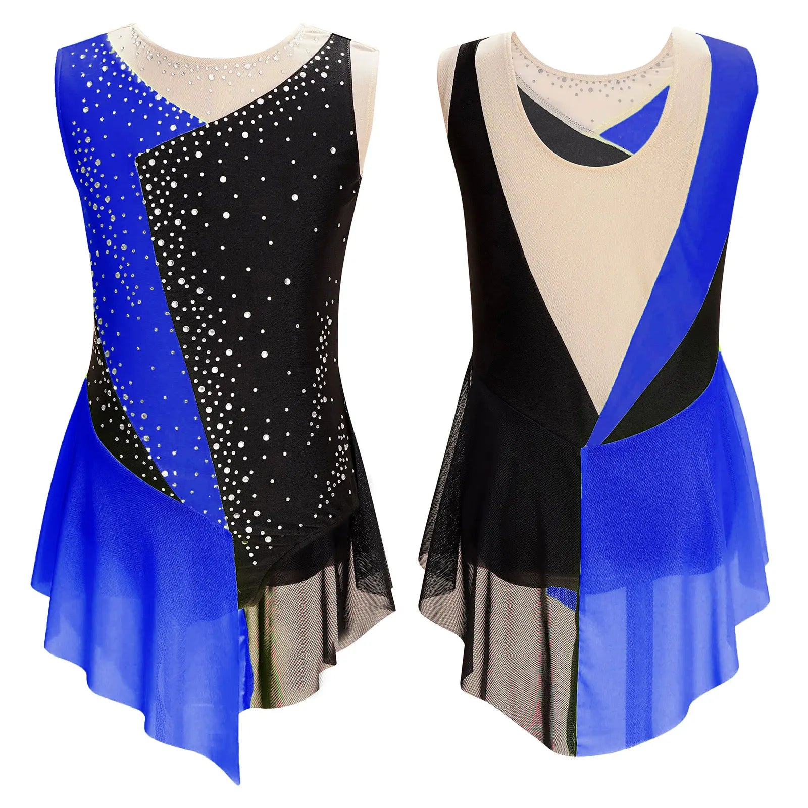 Girls' Lyrical Dance Costume Styles with Rhinestones and Skirted Outfit Options