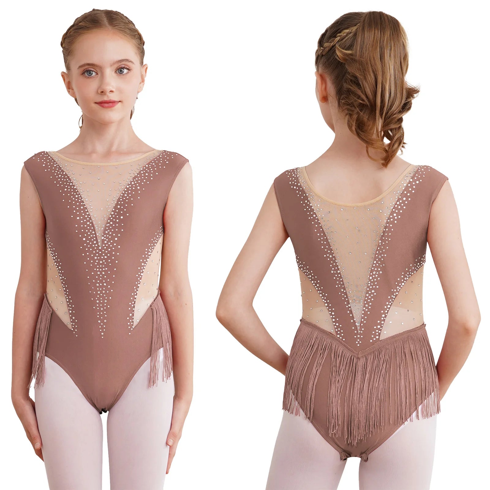 Girls' Lyrical Dance Costume Styles with Rhinestones and Skirted Outfit Options