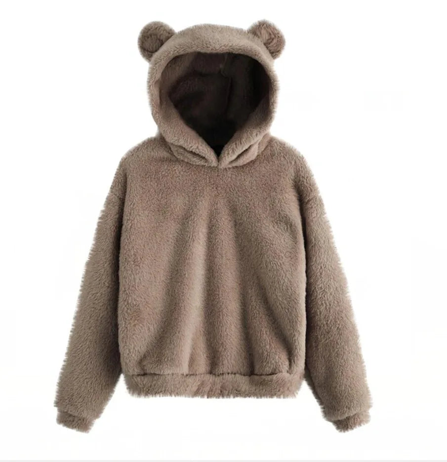 Bear Ear Long Sleeve Pullover Casual Hoodie for Layering