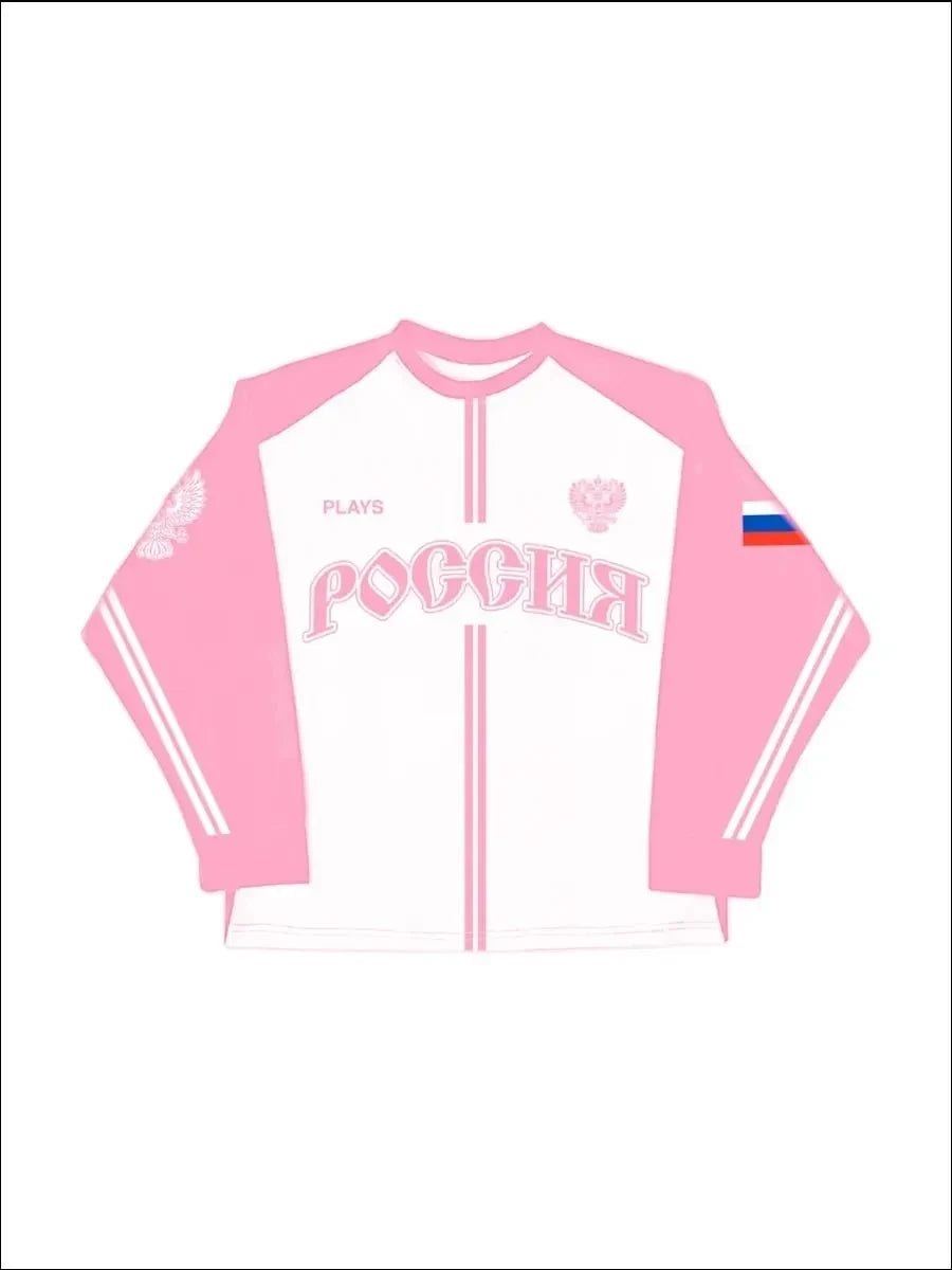 Russia Inspired Graphic Long Sleeve Jacket For Sports Outfits