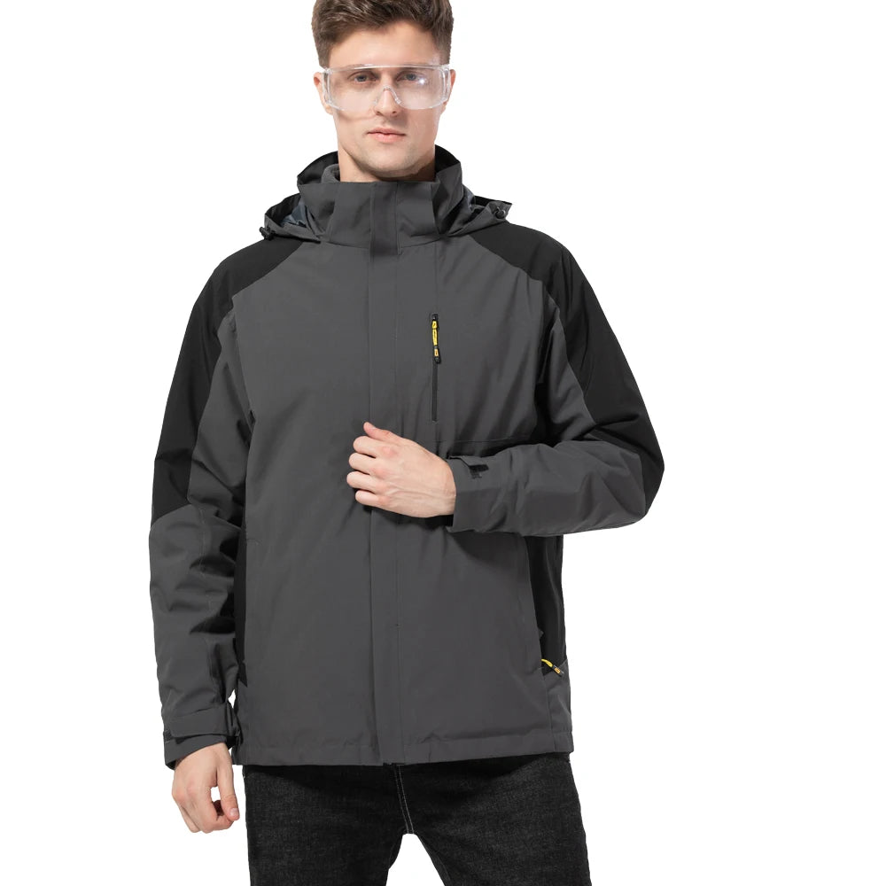 Color Block Hooded Full Zip Long Sleeve Outdoor Jacket