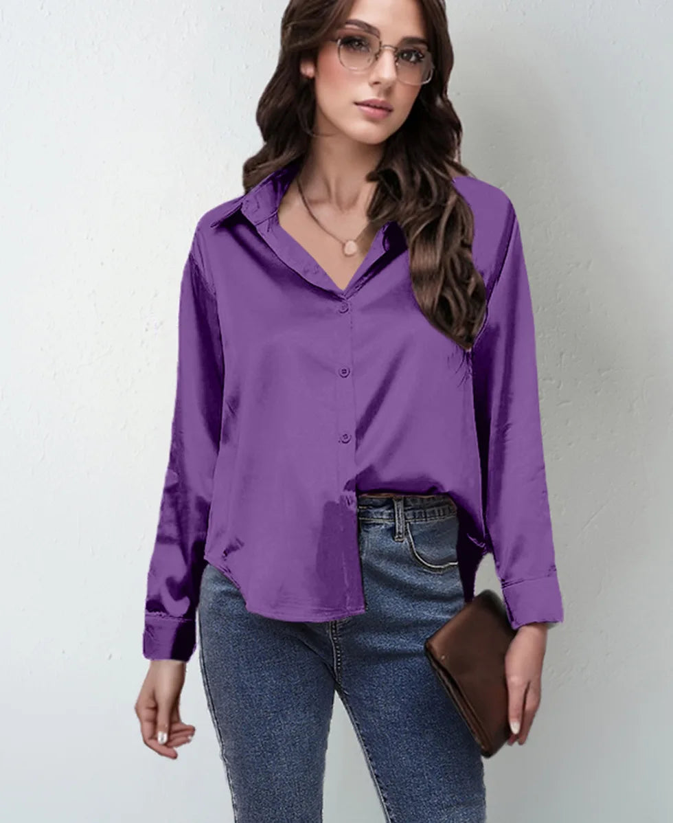 Women's Collared Long Sleeve Shirt