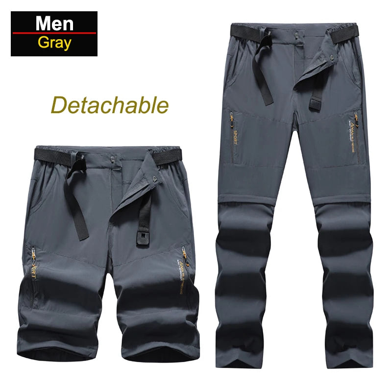 Men's Convertible Quick Dry Hiking Pants with Detachable Legs