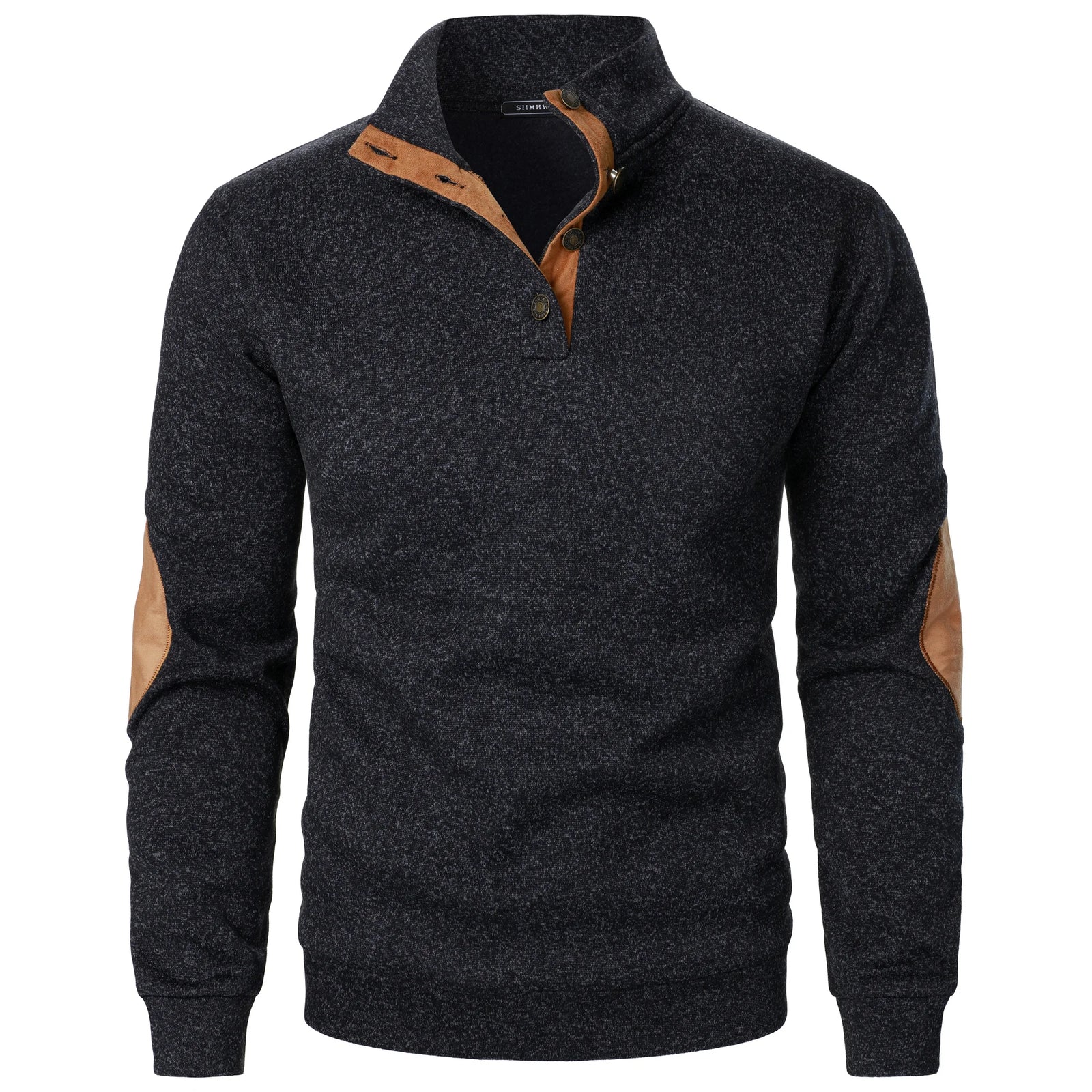 Men's Elbow Patch Quarter Zip Knit Sweater