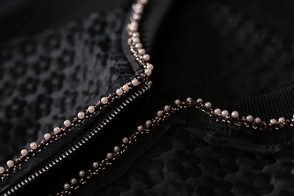 Jackets For Women Beaded Jacquard Short Coat Autumn Straight Things Female Overcoat 4XL