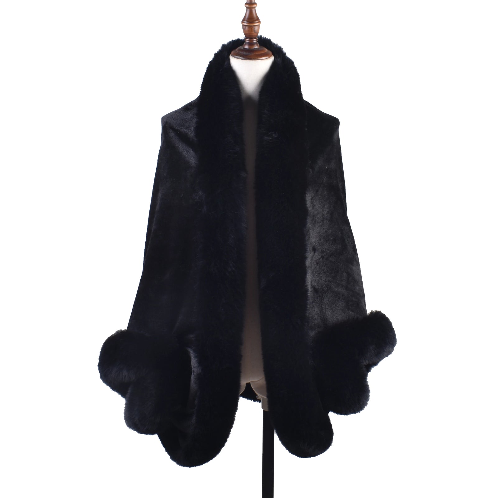 Plush Open Front Drape Cape for Layering over Outfits