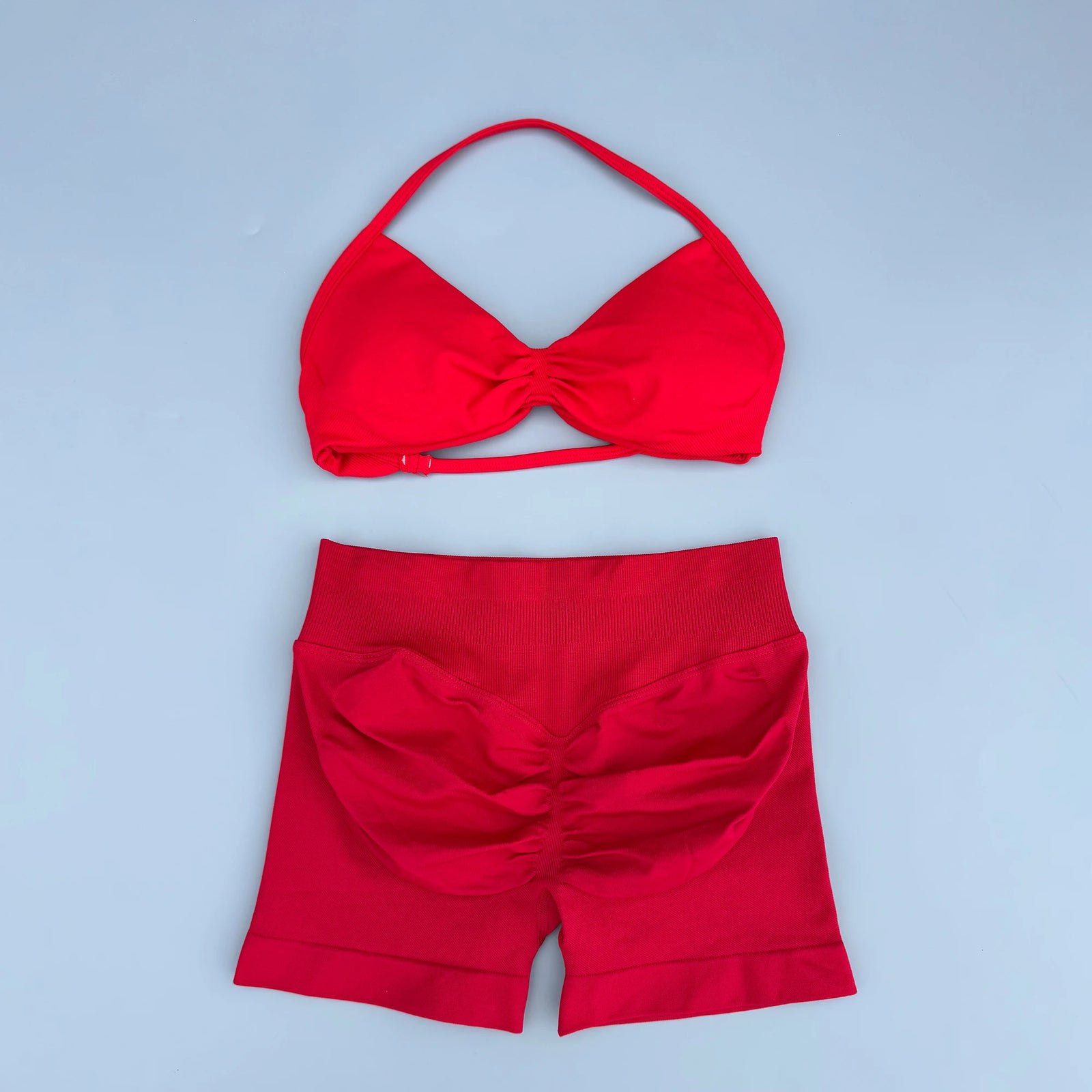 Women's Twist Front Bra And Shorts Yoga Set