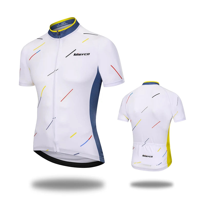 Men Short Sleeve Cycling Jersey Quick Dry Breathable Summer Road Bike Shirt
