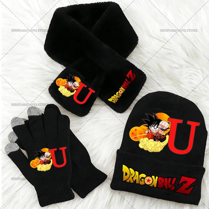 Kids' Dragon Ball Knitted Hat Scarf and Gloves Set for Winter