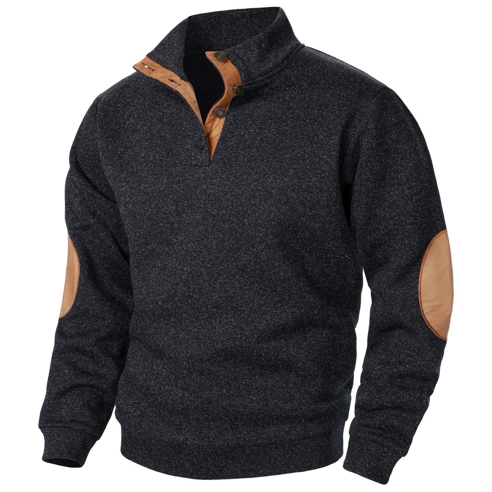 Men's Elbow Patch Quarter Zip Knit Sweater