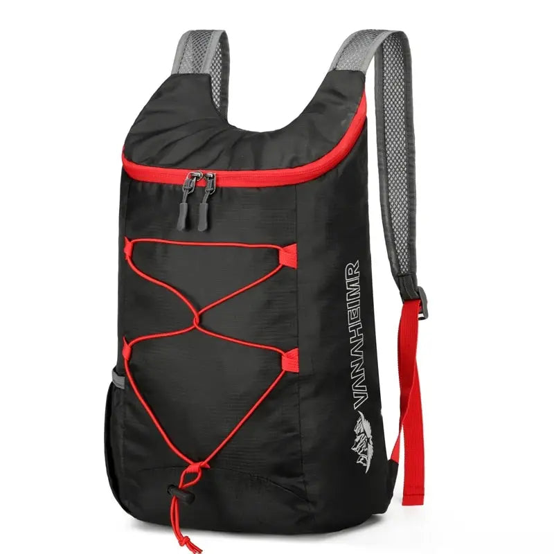 Foldable Outdoor Backpack with Front Cord and Side Pockets