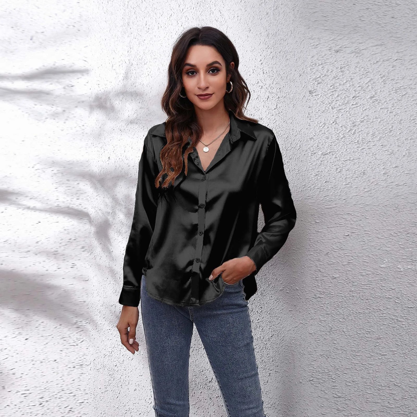 Women's Collared Long Sleeve Shirt