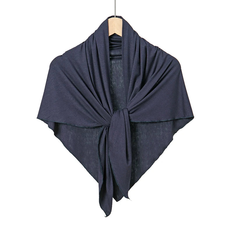 Solid Triangle Head Scarf with Tie Back Styling