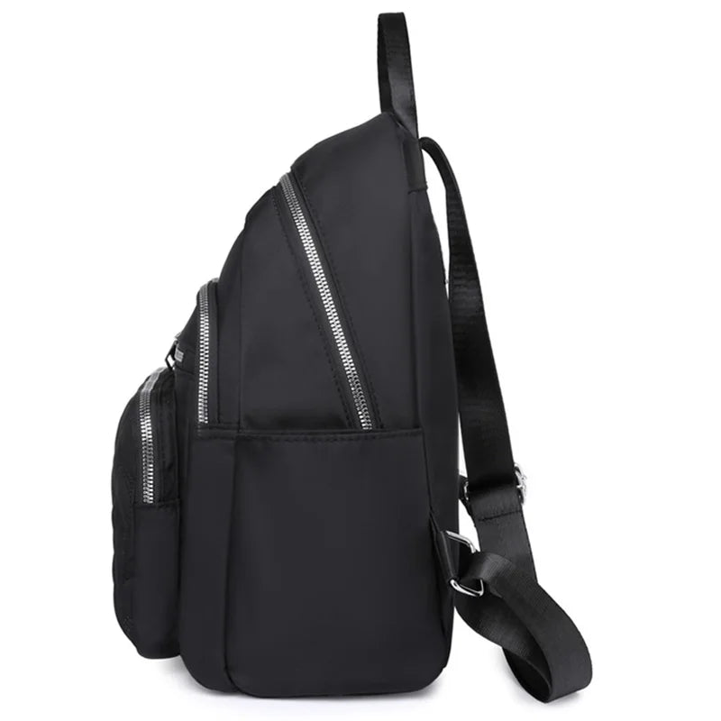 Women's Textured Backpack with Front Zipper Pockets and Adjustable Straps