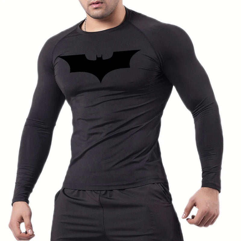 Fitted Crew Neck Long Sleeve Compression T Shirt