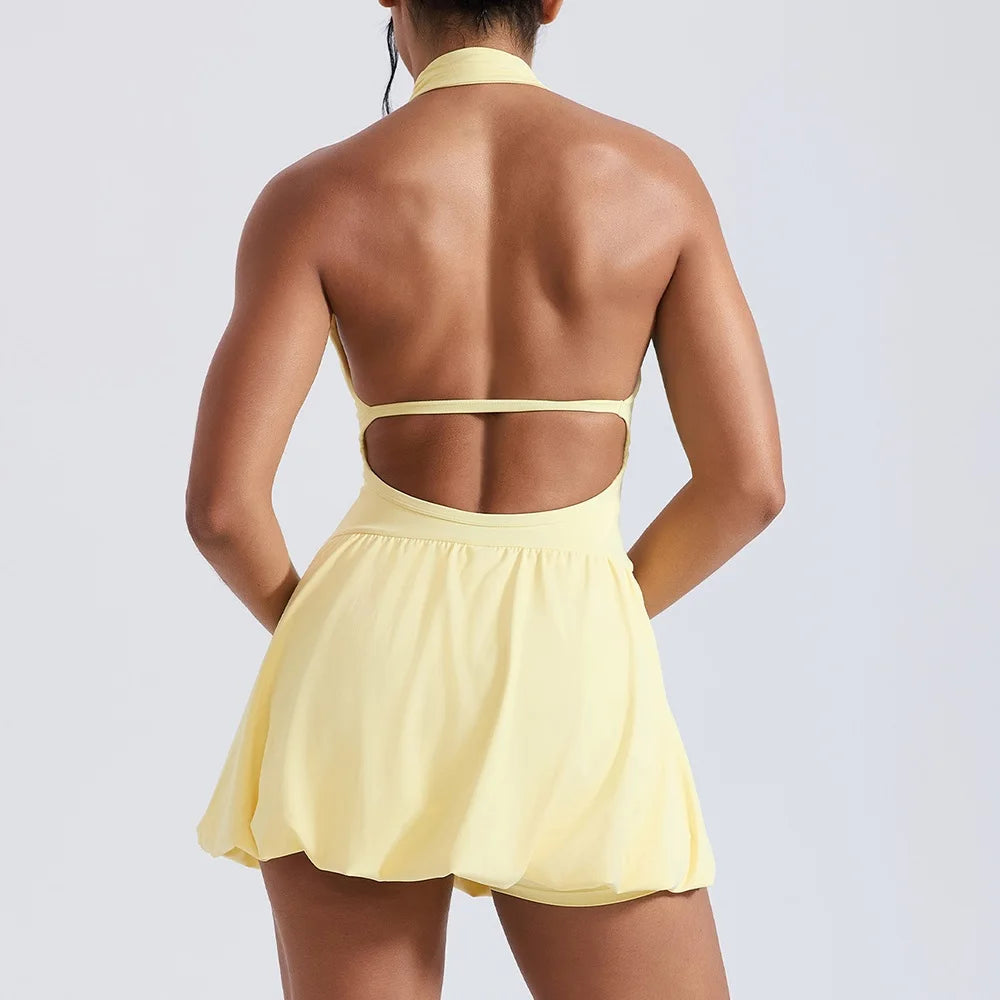Women's High-Neck Sleeveless Tennis Dress