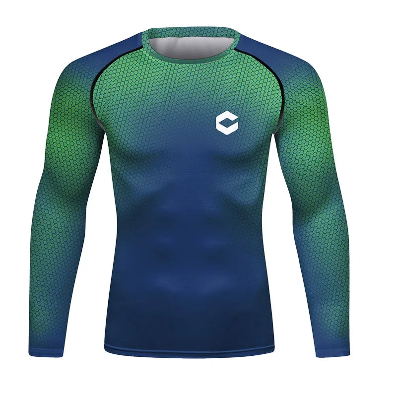 Graphic Compression Long Sleeve Rash Guard For Sports Outfits