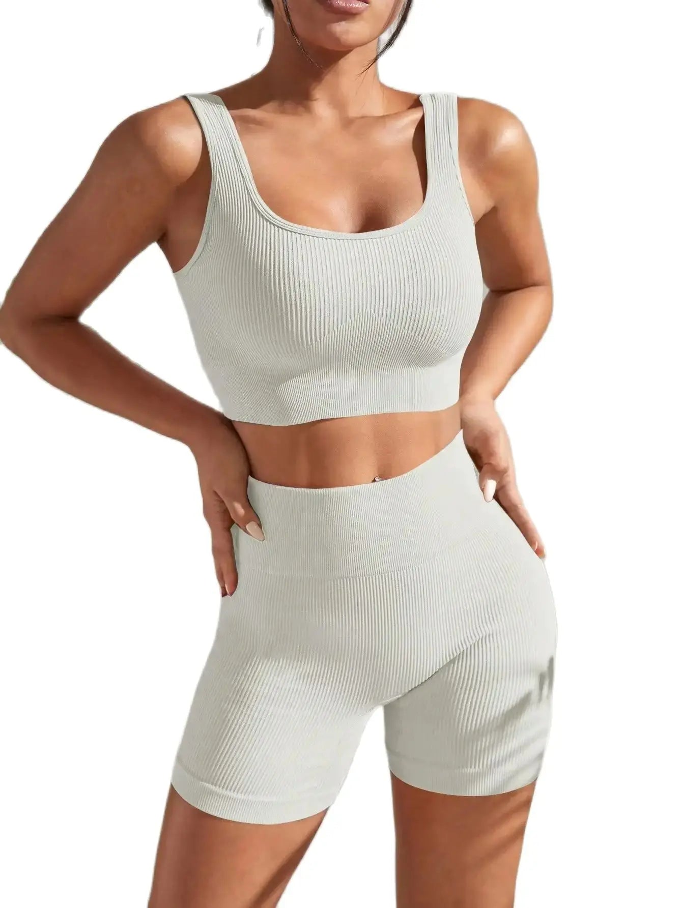 Women's Wide Strap Bra And Shorts Yoga Set