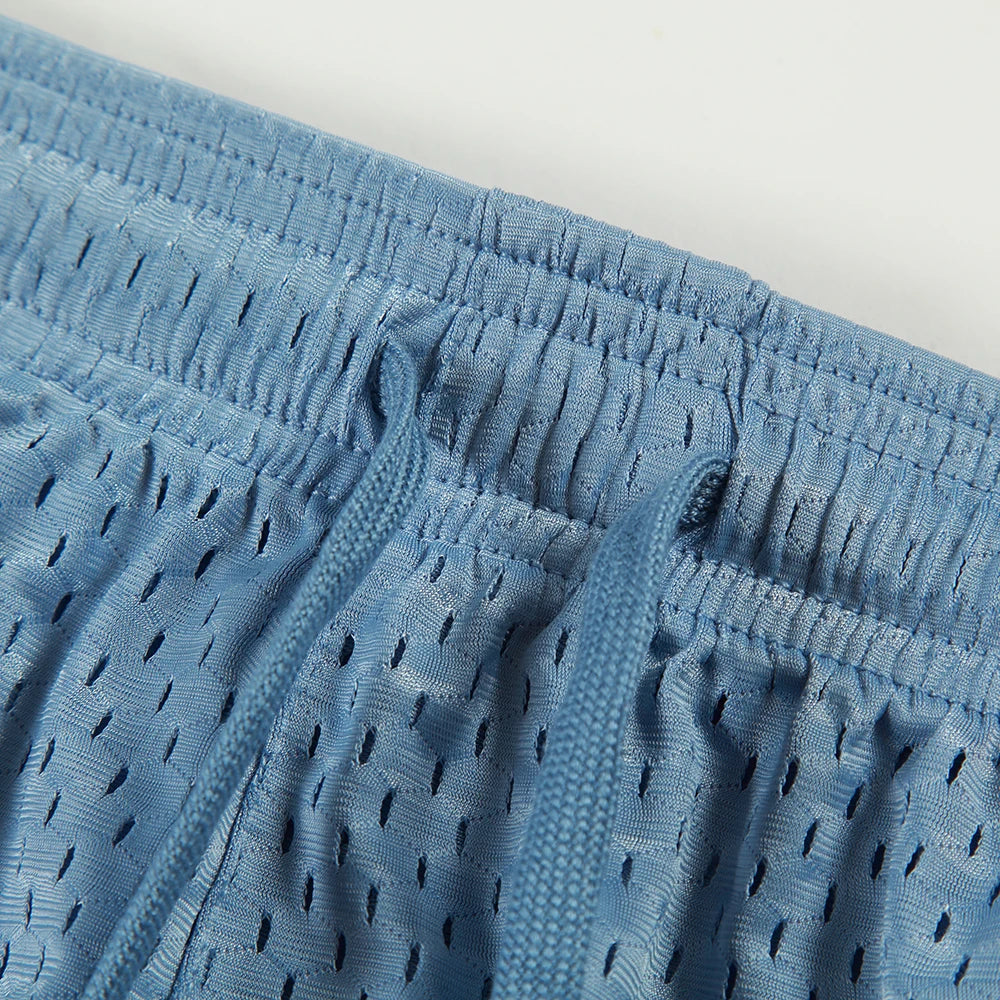 Men's Mesh Pocket Drawstring Sleep Shorts for Home Wear