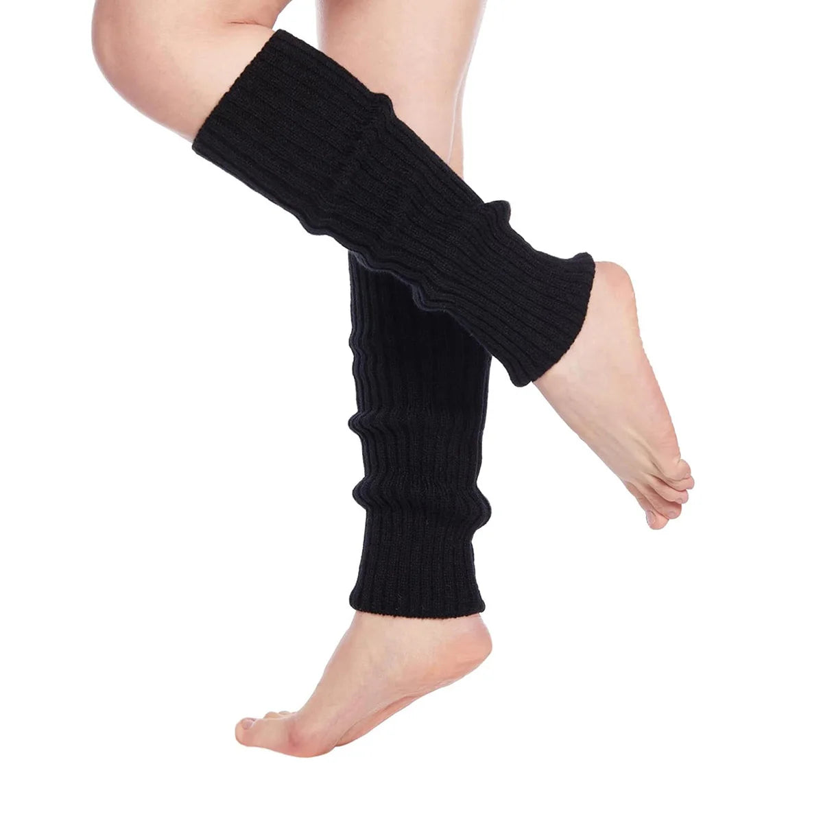 Ribbed Knit Calf Leg Warmers with Slouchy Shape