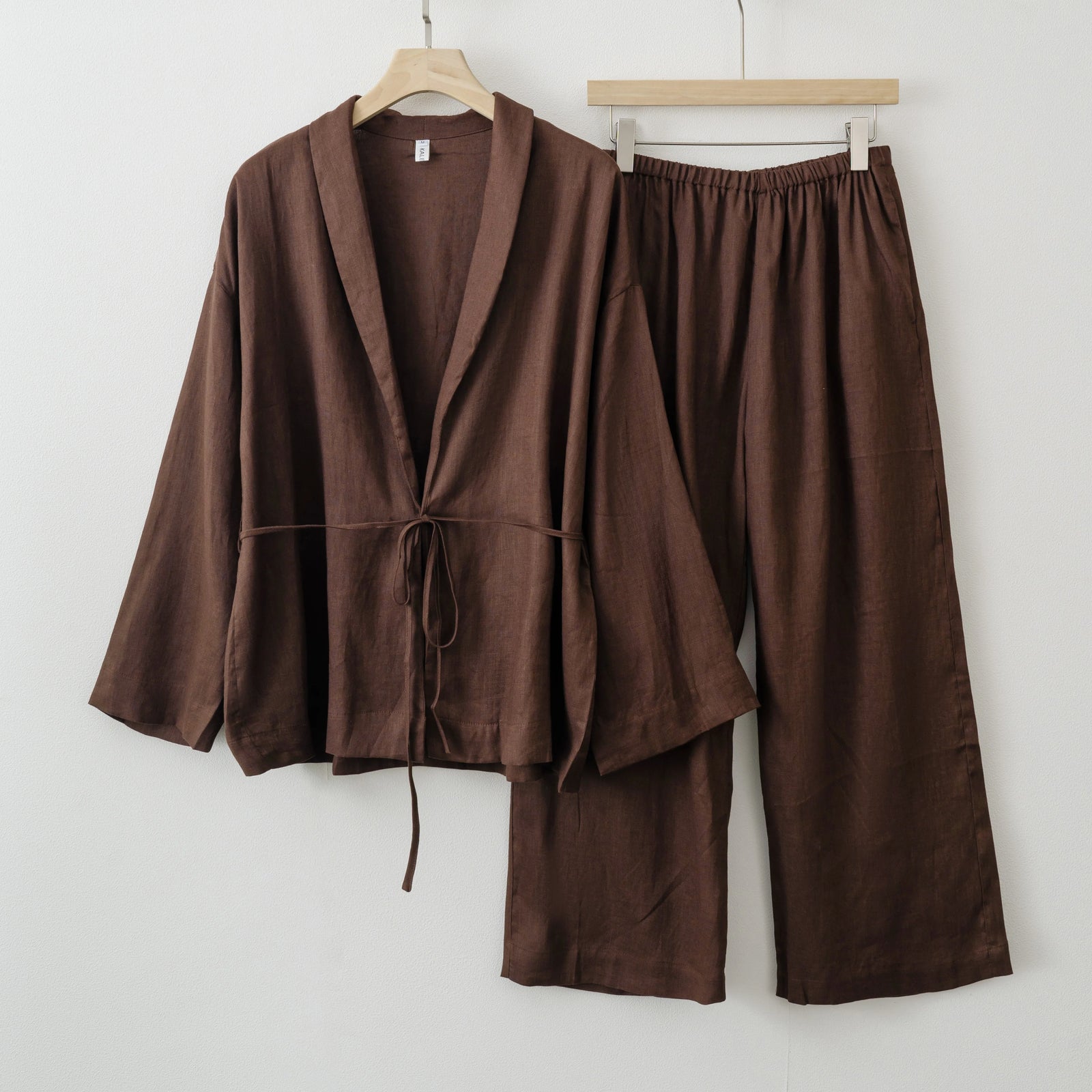 Women's Wrap Top and Wide Leg Pants Clothing Set